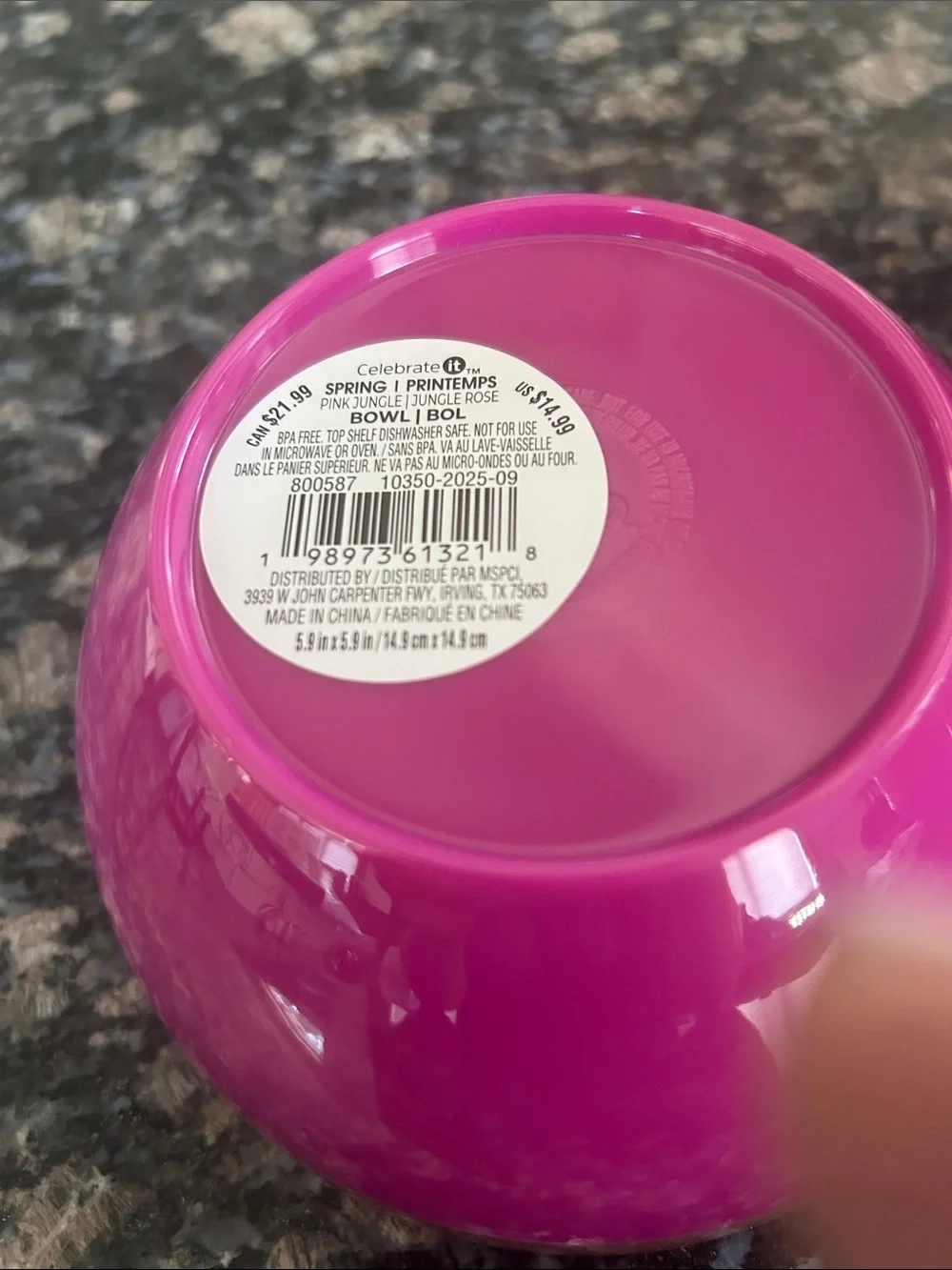 CELEBRATE IT MELAMINE PINK JUNGLE BOWLS  6